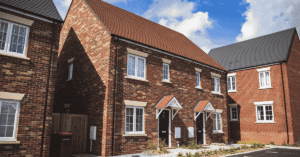 House for lease in the UK with a rental sign outside