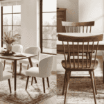 Space-saving dining chair styles in a small modern UK dining room