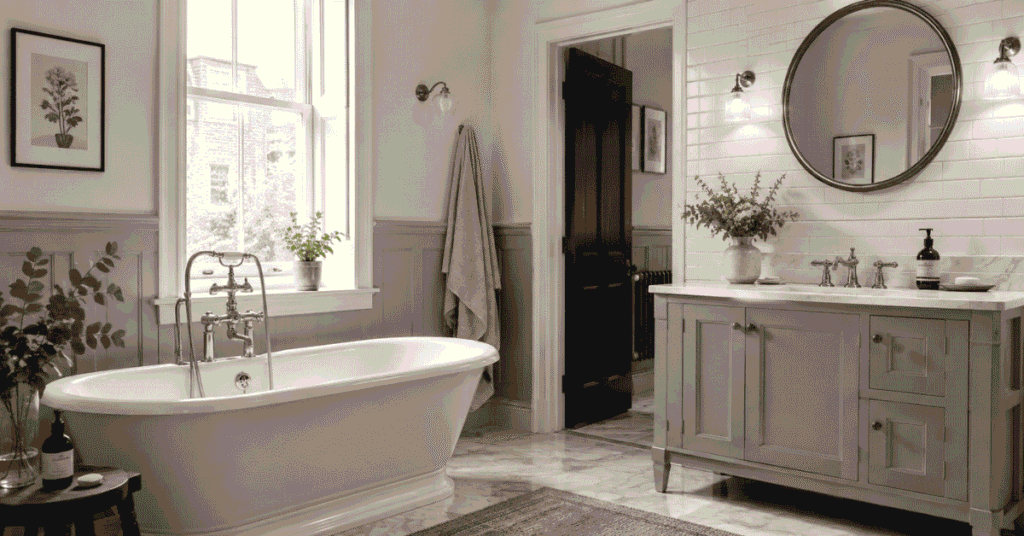 Character Bathrooms with modern fixtures and classic British design features