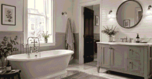 Character Bathrooms with modern fixtures and classic British design features
