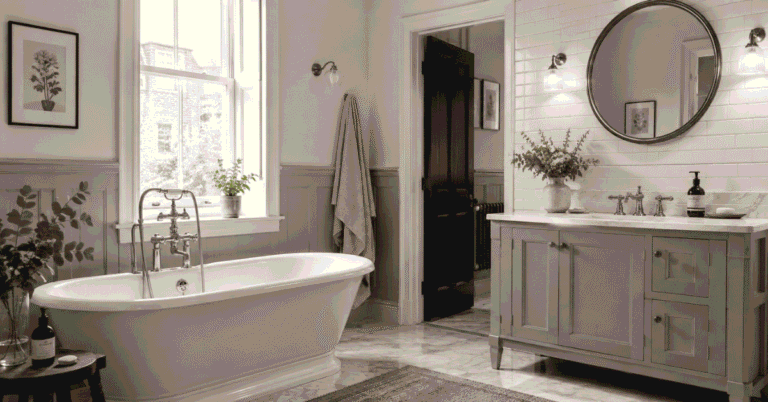 Character Bathrooms with modern fixtures and classic British design features