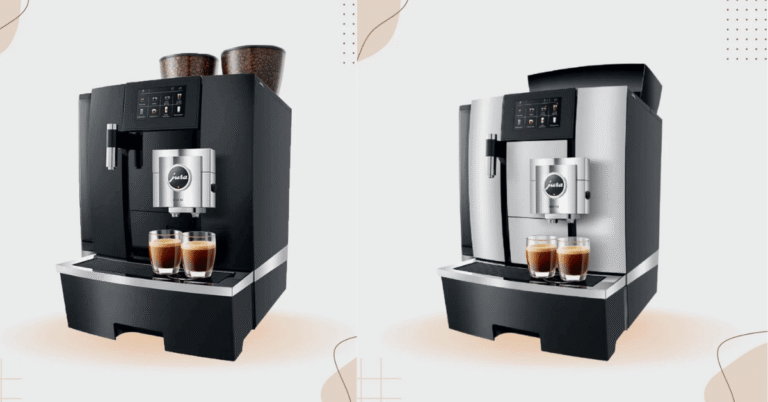 Jura office coffee machine offering multiple coffee varieties including espresso, cappuccino, latte, and flat white
