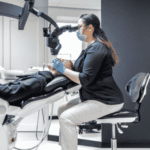 Dentist in Leamington Spa discussing treatment options with a patient at Andrew Lee Dental Practice
