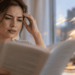 Person experiencing blurry vision caused by astigmatism