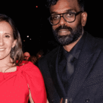 Romesh Ranganathan and his wife Leesa Ranganathan at a media event