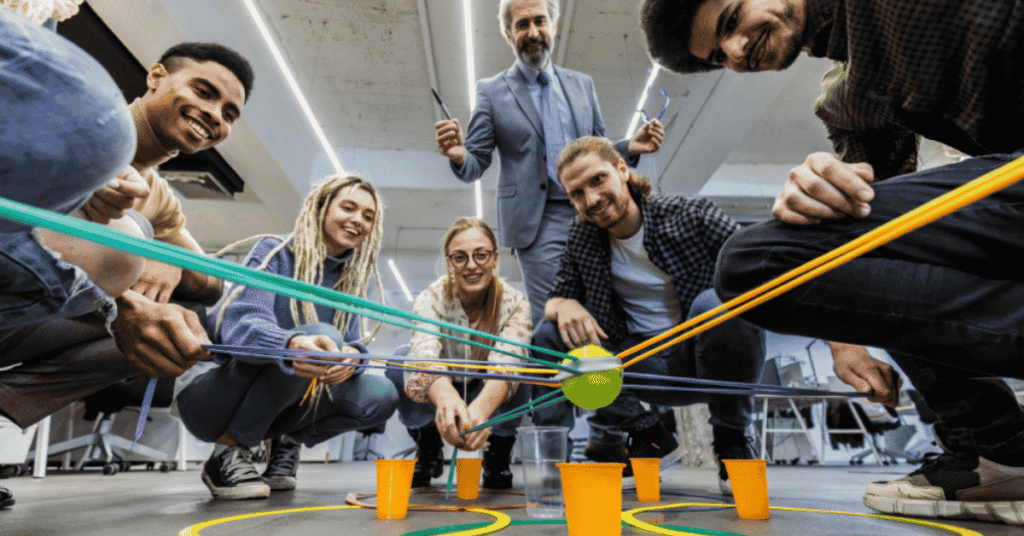 Team celebrating employee achievements at a workplace event