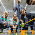 Team celebrating employee achievements at a workplace event